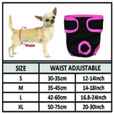 KUTKUT Washable Female Dog Diaper, Reusable Physiological Pant, Super-Absorbent and Comfortable Menstruation Pant for Girl Dog in Period Heat (Black) - kutkutstyle